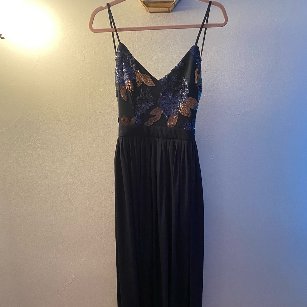 Blue maxi dress with slit